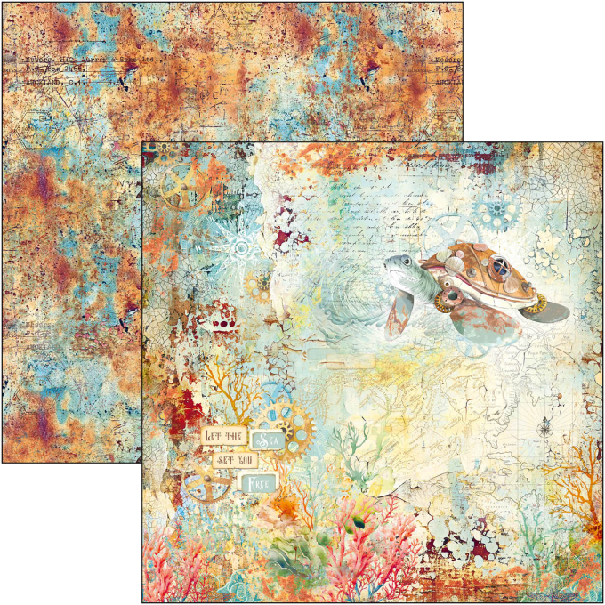 Ciao Bella, collection Coral reef -  30x30cm - 12 feuilles - 190gsm 