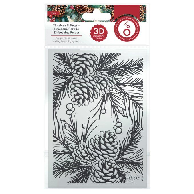Classeur d'embossage, Pinecone parade - Dimension : 12.7x17.7cm environ, Tonic studios