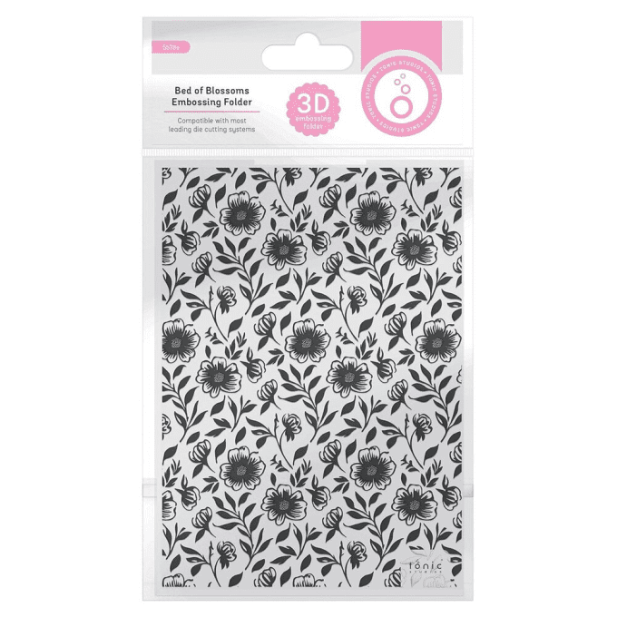Classeur d'embossage, Tonic studio 3D, Bed of blossoms - dimension du classeur 12.7x17.7cm