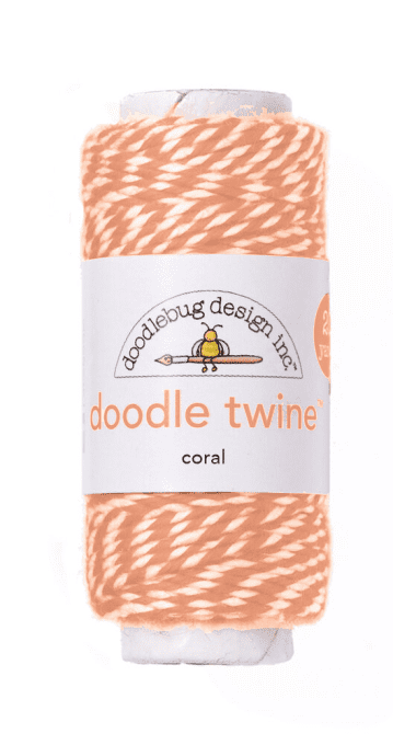 Twine couleur Coral - Doodlebug design - 18 mètres environ