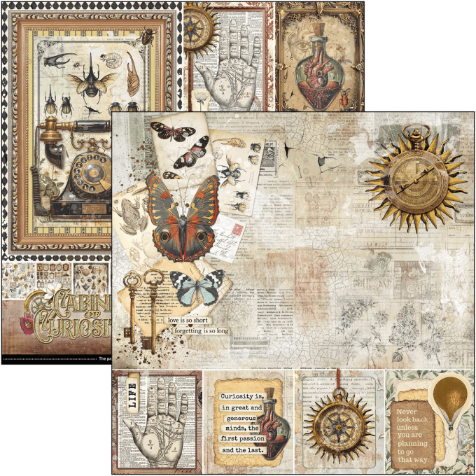 Ciao Bella, collection Cabinet of curiosities - 30x30cm - 12 feuilles - 190gsm 
