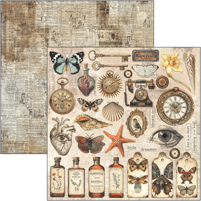 Ciao Bella, collection Cabinet of curiosities - 30x30cm - 12 feuilles - 190gsm 