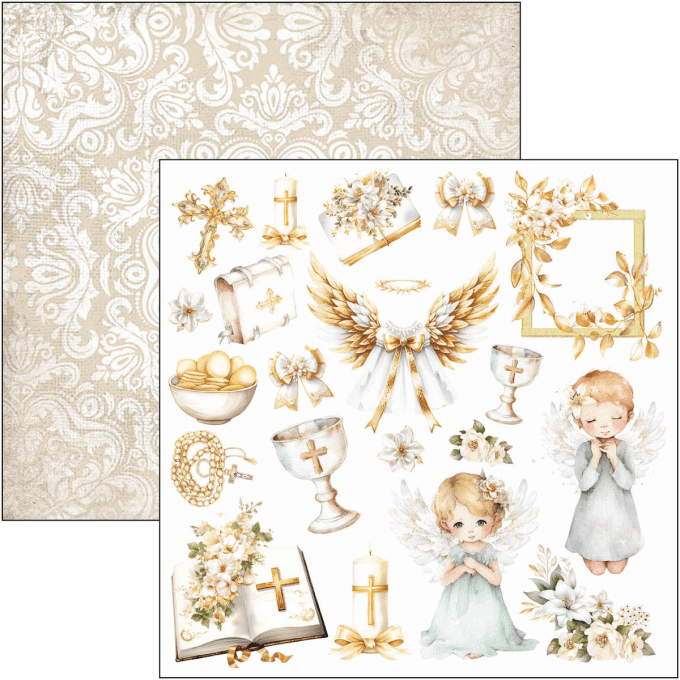 Ciao Bella, Blessing day, Format 15x15cm, 24 feuilles, 190gsm (éléments à découper) 