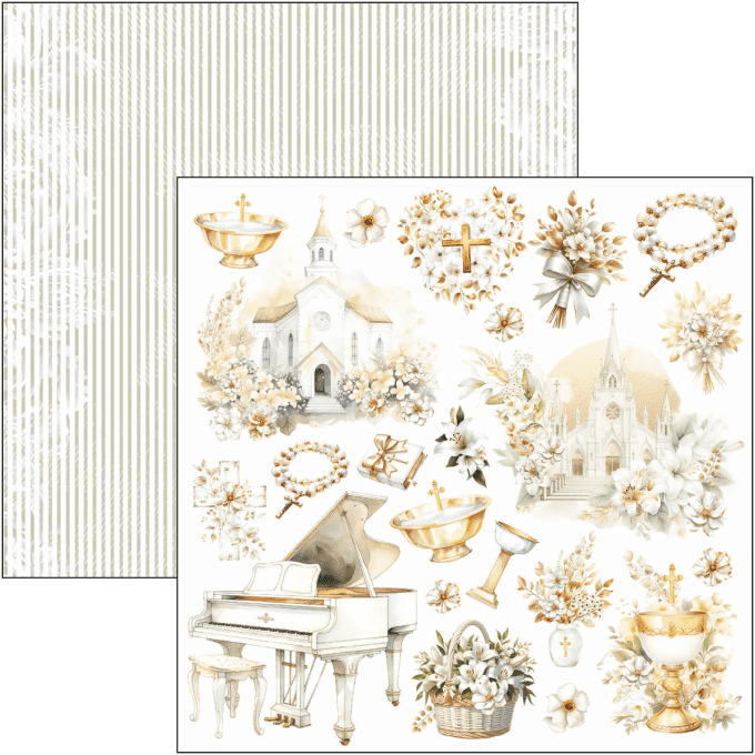 Ciao Bella, Blessing day, Format 15x15cm, 24 feuilles, 190gsm (éléments à découper) 