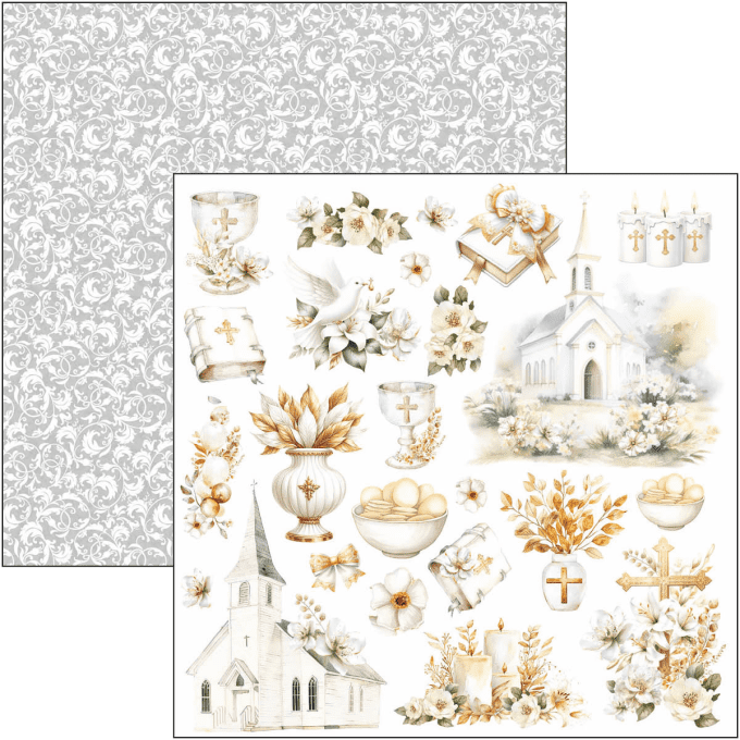 Ciao Bella, Blessing day, Format 15x15cm, 24 feuilles, 190gsm (éléments à découper) 