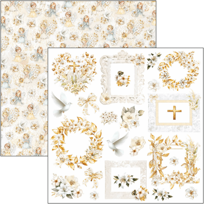 Ciao Bella, Blessing day, Format 15x15cm, 24 feuilles, 190gsm (éléments à découper) 