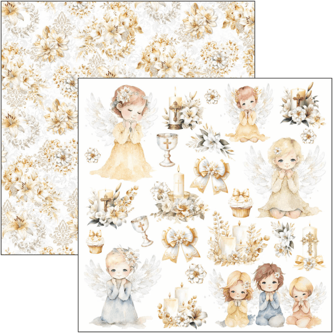 Ciao Bella, Blessing day, Format 15x15cm, 24 feuilles, 190gsm (éléments à découper) 
