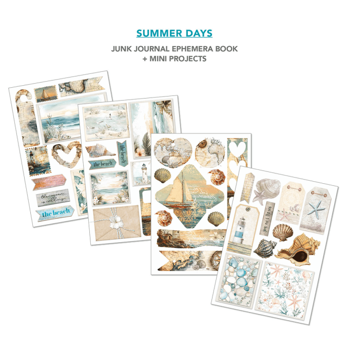 Ciao bella - Ephemera book, Summer days , format A4 - 32 feuilles de papier recto verso 
