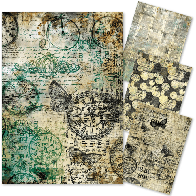 Ciao Bella- 4 feuilles de papier de riz , Format A4 - Time capsule