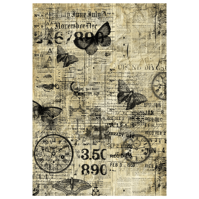 Ciao Bella- 4 feuilles de papier de riz , Format A4 - Time capsule