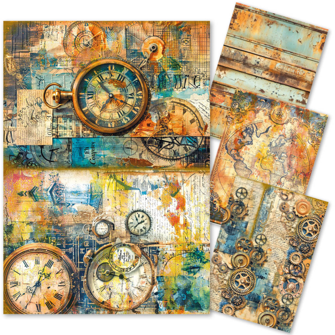 Ciao Bella- 4 feuilles de papier de riz , Format A4 - Past time