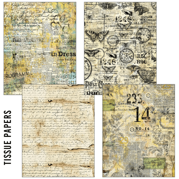 Ciao Bella - Craftmix time capsule mixed, format A5, 8 feuilles (4 papiers de soie/4 feuilles vellum