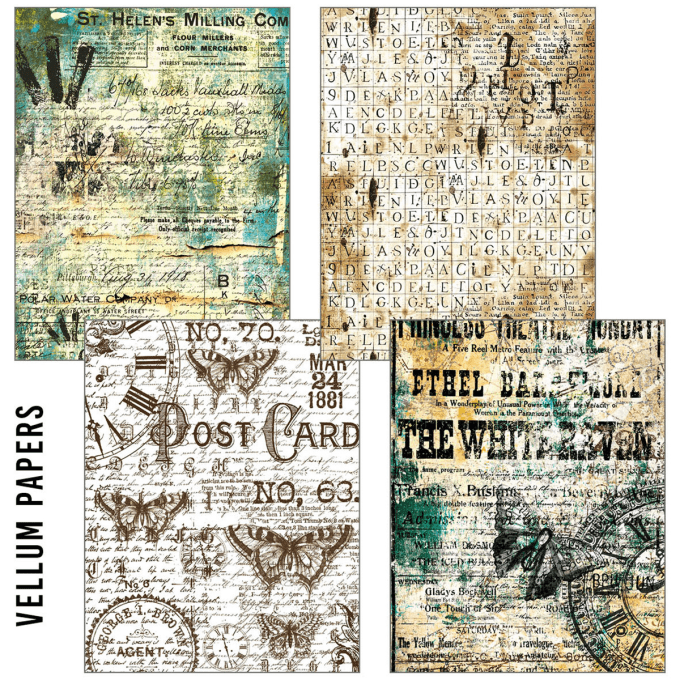 Ciao Bella - Craftmix time capsule mixed, format A5, 8 feuilles (4 papiers de soie/4 feuilles vellum
