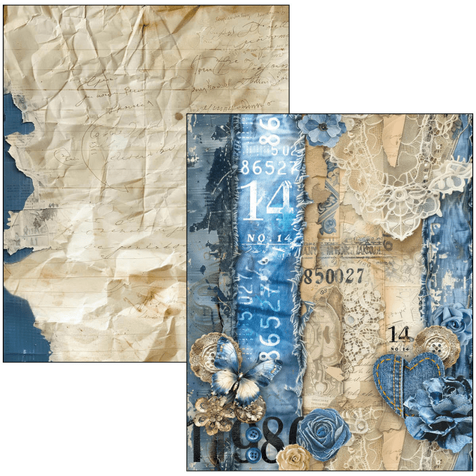 Ciao Bella - Livre Mixed media -  Urban blue denim A4 Maxi