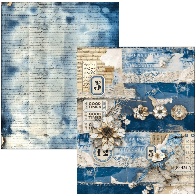 Ciao Bella - Livre Mixed media -  Urban blue denim A4 Maxi