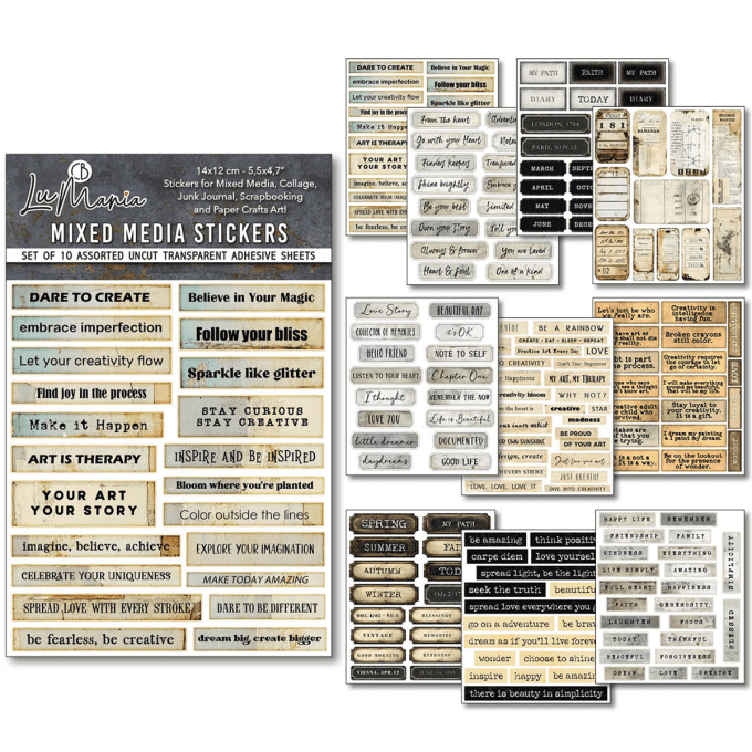 Ciao Bella - Lot de 10 feuilles de dimension 14x12cm - Little worlds (stickers)