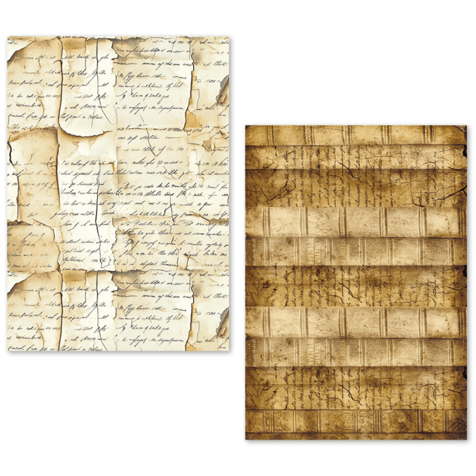Ciao Bella- 24 feuilles de papier de soie , Format A5 - Vintage manuscript