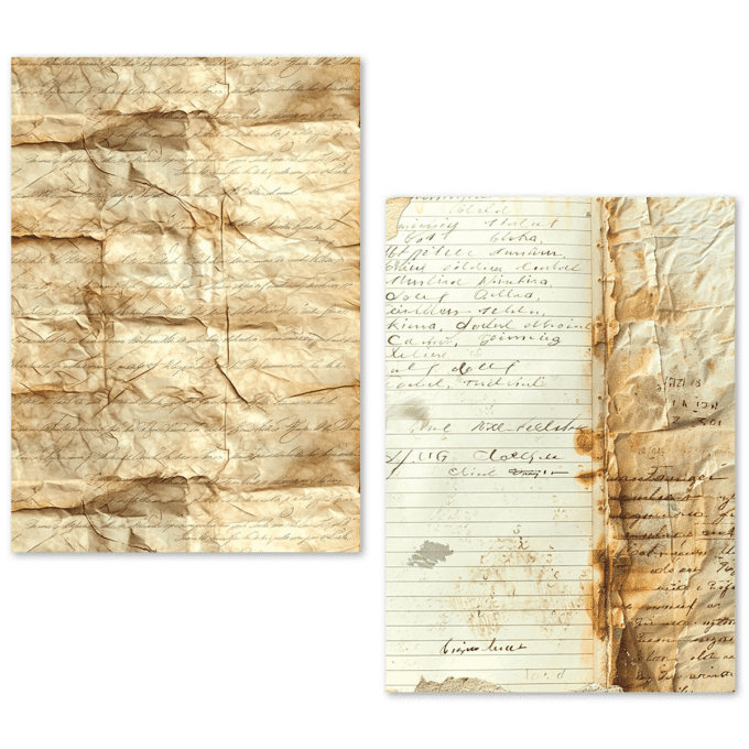 Ciao Bella- 24 feuilles de papier de soie , Format A5 - Vintage manuscript