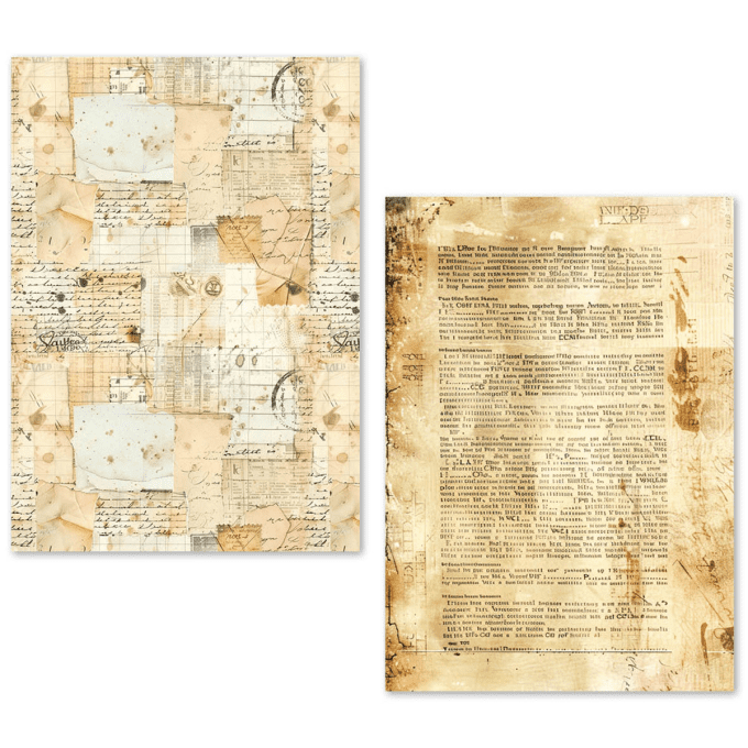 Ciao Bella- 24 feuilles de papier de soie , Format A5 - Vintage manuscript