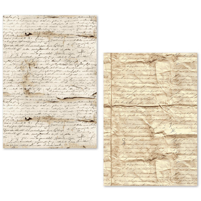 Ciao Bella- 24 feuilles de papier de soie , Format A5 - Vintage manuscript