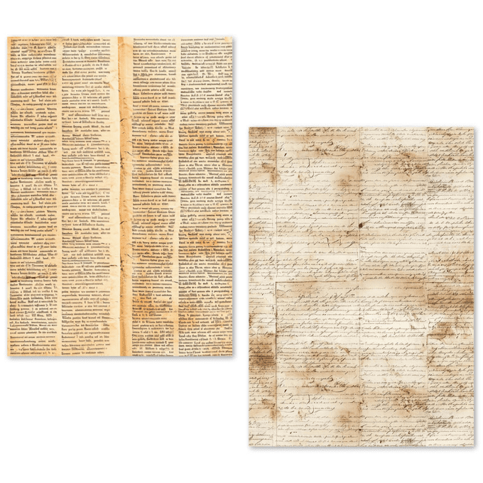Ciao Bella- 24 feuilles de papier de soie , Format A5 - Vintage manuscript
