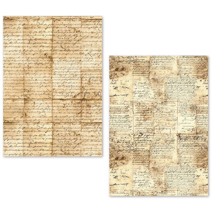 Ciao Bella- 24 feuilles de papier de soie , Format A5 - Vintage manuscript