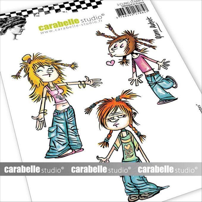 3 Tampons Carabelle Studio, Adolescentes - dimension de la planche : 11x16cm environ