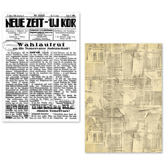 Ciao Bella- 24 feuilles de papier de soie , Format A5 - Newspapers