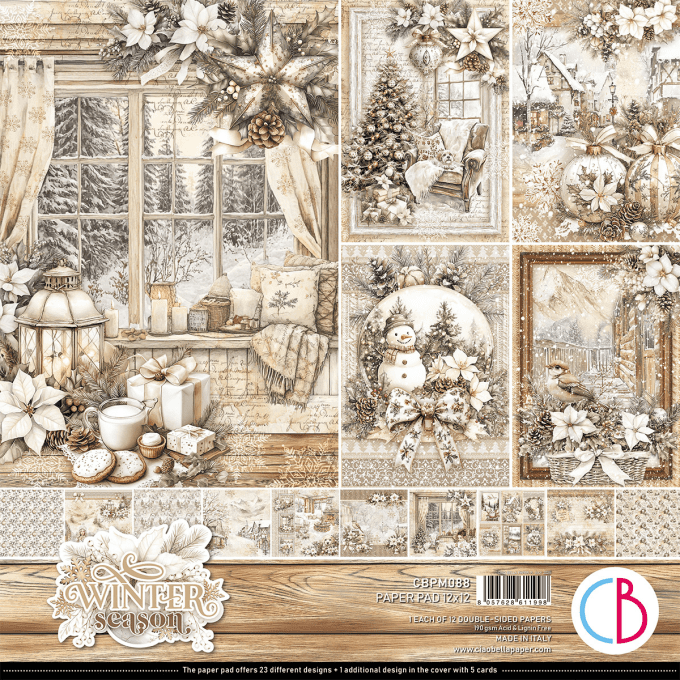 Ciao Bella, collection Winter season - 30x30cm - 12 feuilles - 190gsm