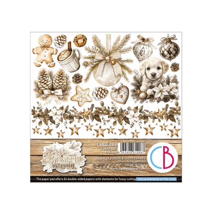 Ciao Bella, Winter season, Format 15x15cm, 24 feuilles, 190gsm (éléments à découper) 