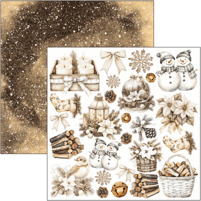 Ciao Bella, Winter season, Format 15x15cm, 24 feuilles, 190gsm (éléments à découper) 