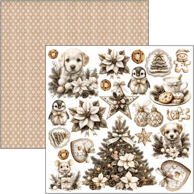Ciao Bella, Winter season, Format 15x15cm, 24 feuilles, 190gsm (éléments à découper) 