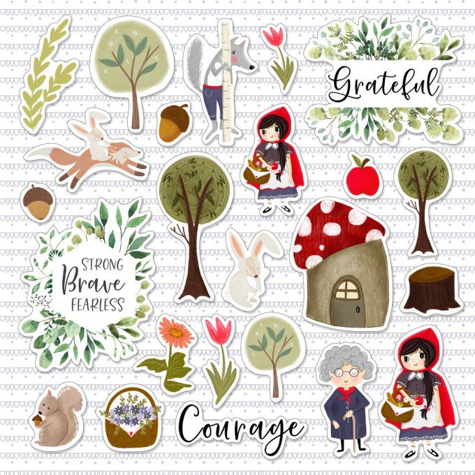 Ensemble de 24 die-cuts, Memory-Place, Be brave