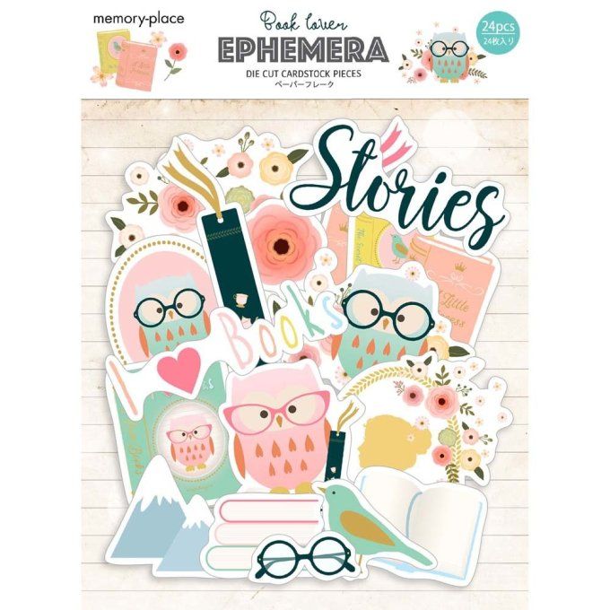 Ensemble de 24 die-cuts, Memory-Place, Book lover