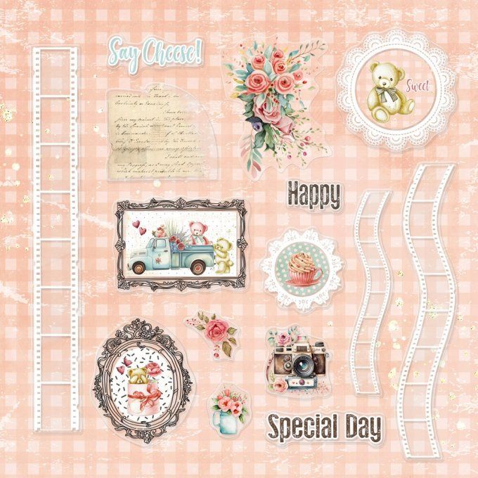 15 die-cuts clear, Memory-Place, Beary sweet 
