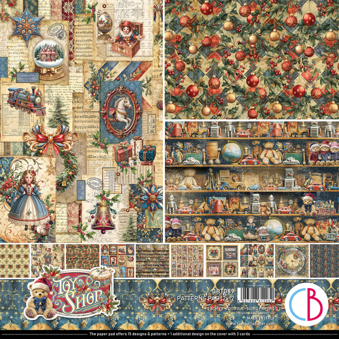 Ciao Bella, collection Toy shop - Patterns - 30x30cm - 8 feuilles - 190gsm 
