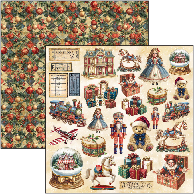 Ciao Bella, collection Toy shop - Patterns - 30x30cm - 8 feuilles - 190gsm 