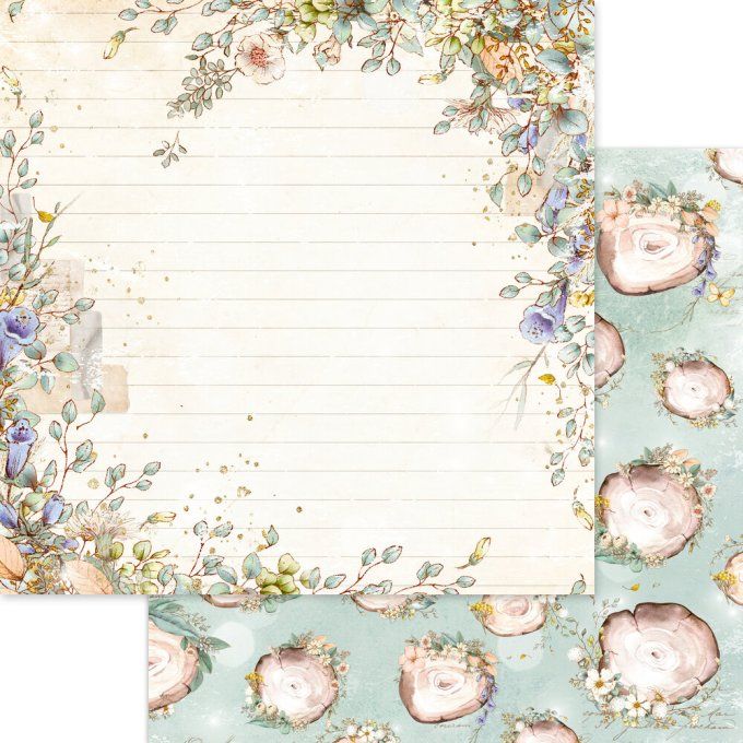 24 feuilles, 15x15cm, Memory place, My Family - motif recto verso 