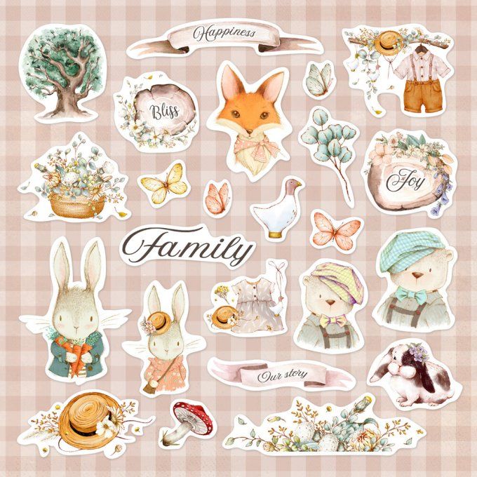 24 die-cuts, Memory place, My Family