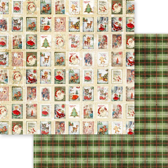 Ensemble de 24 feuilles, format 15x15cm, Memory-Place, Dear Santa - motif recto verso