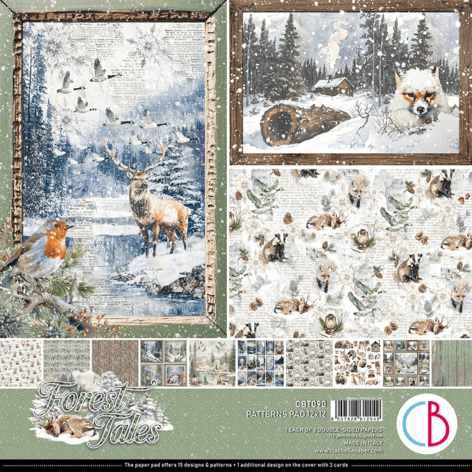Ciao Bella, collection Forest Tales - Patterns - 30x30cm - 8 feuilles - 190gsm 