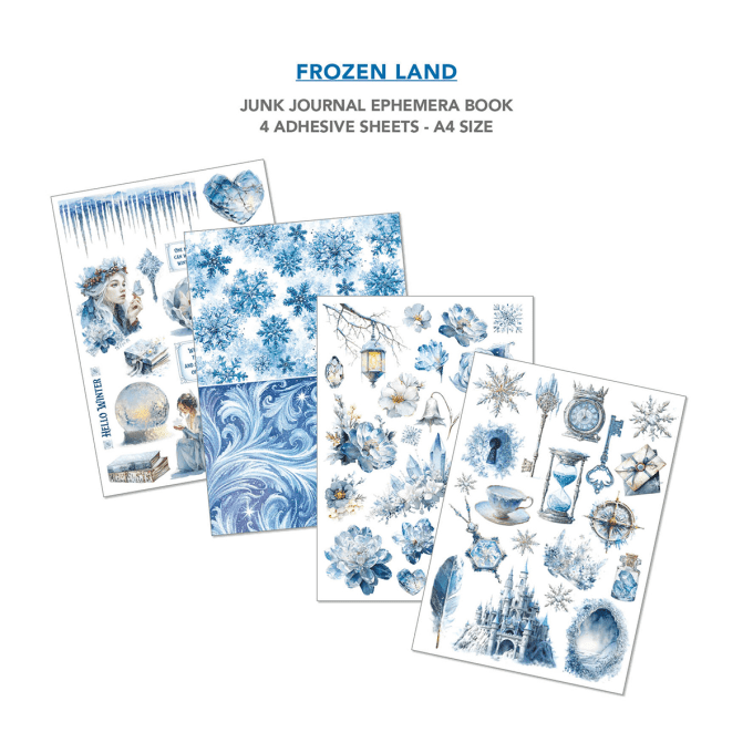 Ciao bella - Ephemera book, Frozen Land, format A4 - 32 feuilles de papier recto verso