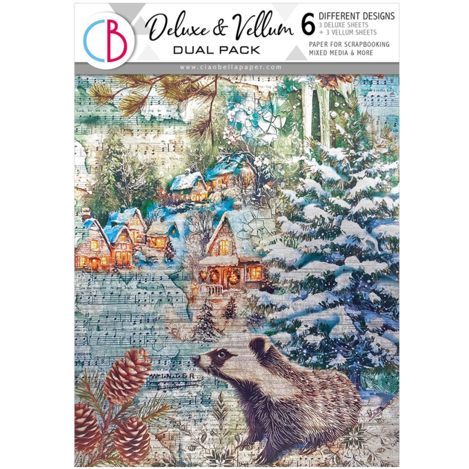 Deluxe paper silver & vellum, Ciao Bella, Forest Tales,  Format A4 environ