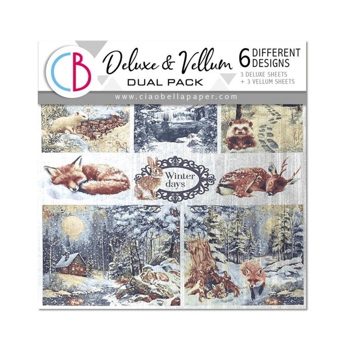 Deluxe paper silver & vellum, Ciao Bella, Forest Tales,  format 15x15cm environ