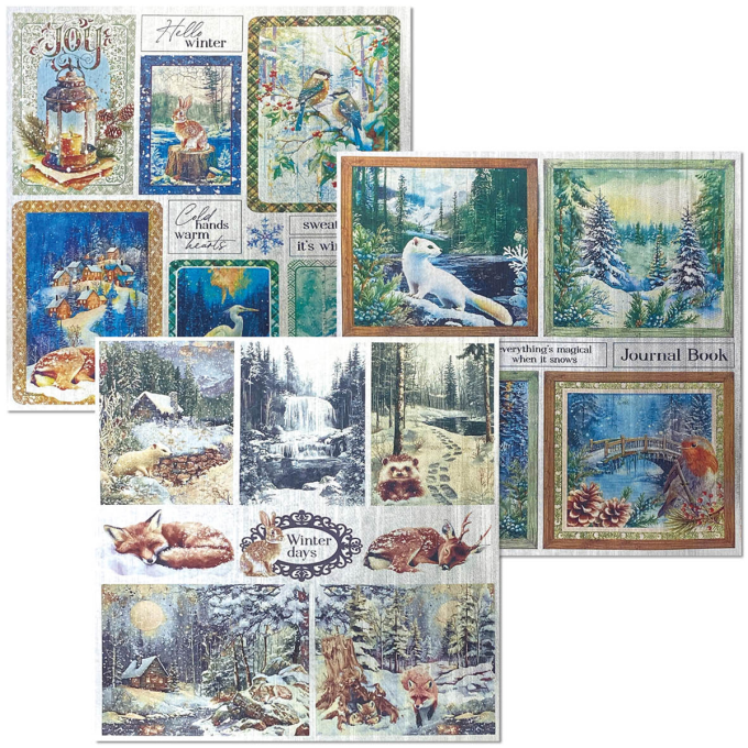 Deluxe paper silver & vellum, Ciao Bella, Forest Tales,  format 15x15cm environ