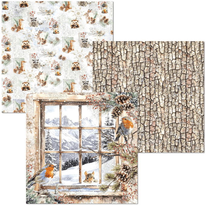 Deluxe paper silver & vellum, Ciao Bella, Forest Tales,  format 15x15cm environ