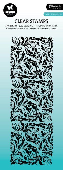 Tampon clear, Studio Light, Swirl background - dimension 6.8x20.4cm