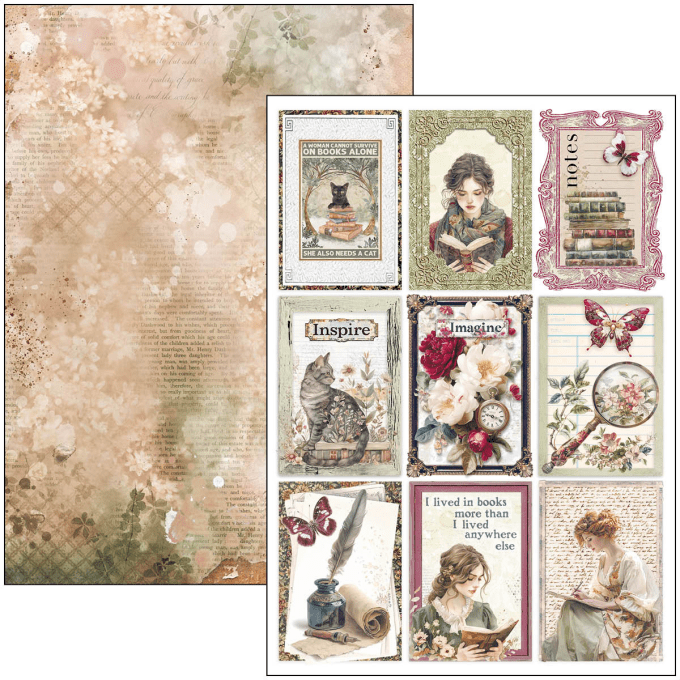 Ciao Bella, collection Book lovers - Format A4 - 9 feuilles - 190gsm