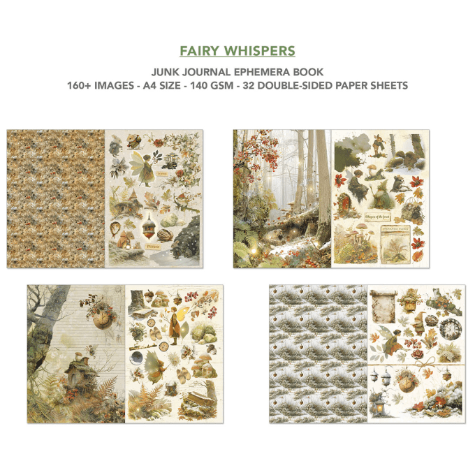 Ciao bella - Ephemera book, Fairy whispers, format A4 - 32 feuilles