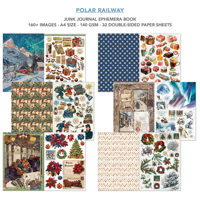 Ciao bella - Ephemera book, Polar railway, format A4 - 32 feuilles